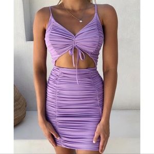 Tiger Mist Tanja Lilac Cutout BodyCon Dress Size Small